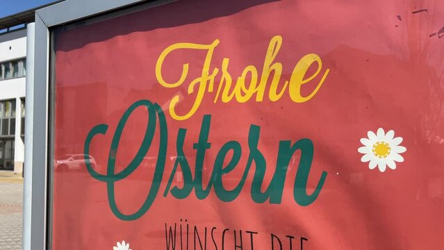 Happy Easter poster in german
