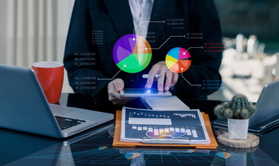 Business digital technology and finance marketing concept.