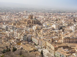 Fototapeta na wymiar View of Granada from Alhambra, Spain