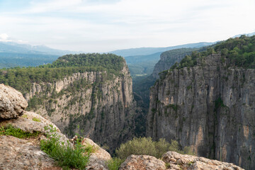Panoramic view of beautiful  Tazi canyon in Turkey, nature landscape 