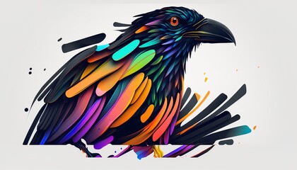 beautiful logo with a bird and feathers