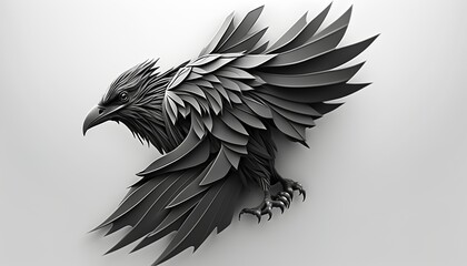 beautiful logo with a bird and feathers