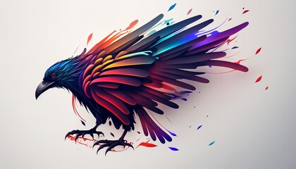 Obraz na płótnie Canvas beautiful logo with a bird and feathers