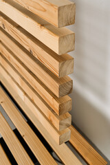 bench wooden for a garden and the street with illumination.