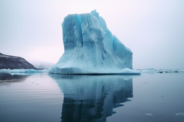 Fototapeta na wymiar Iceberg in the water. Climate change concept. AI generated, human enhanced.