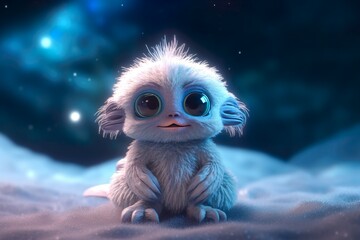 Obraz premium Adorable Axorian: A Sentient Andromedan Companion. Generative AI