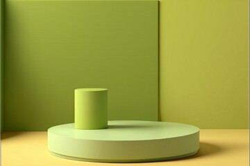 Podium for product advertisement or restaurant menus with beautiful background  Generative AI