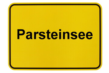 Illustration eines Ortsschildes der Gemeinde Parsteinsee in Brandenburg