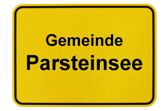 Illustration eines Ortsschildes der Gemeinde Parsteinsee in Brandenburg