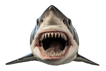 Megalodon Front View Isolated on Transparent Background - Generative AI
