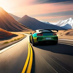 Obraz premium car driving on the road