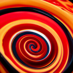 Fototapeta premium Fondo abstracto con forma de espiral, con tonos naranjas, rojos, negros y blancos