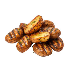 grilled potatoes isolated on transparent background