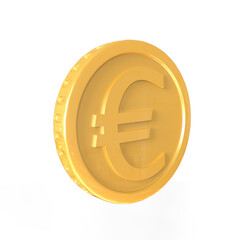 3d illustration euro coin icon money 3d render	
