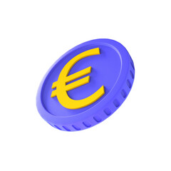 3d illustration euro coin icon money 3d render	
