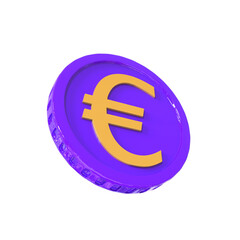 3d illustration euro coin icon money 3d render	
