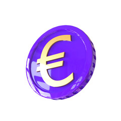 3d illustration euro coin icon money 3d render	
