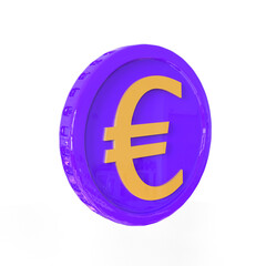 3d illustration euro coin icon money 3d render	
