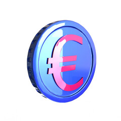 3d illustration euro coin icon money 3d render	
