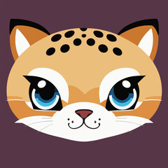 Vector illustration or icon of leopard or cheetah