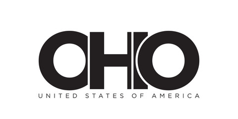 Ohio, USA typography slogan design. America logo with graphic city lettering for print and web.