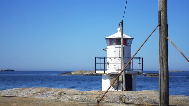 View of lighthouses and ilands north of H&ouml;n&ouml; harbour. H&ouml;n&ouml; is an island just north of Gothenburg.