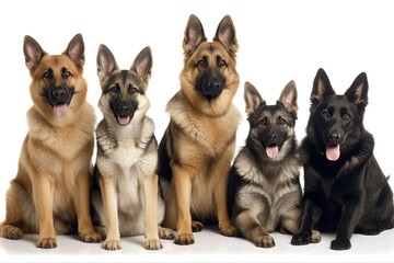 pack of dogs sitting together Generative AI