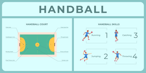 Handball Flat Infographic
