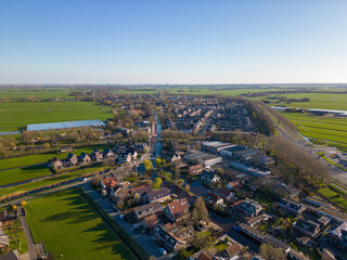 Aerial drone photo of Zoeterwoude, a small dutch village