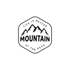 Black retro Mountain,outdoor logo design template vector 