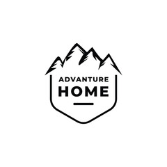Black retro Mountain,outdoor logo design template vector 