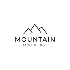 Fototapeta premium Black retro Mountain,outdoor logo design template vector 