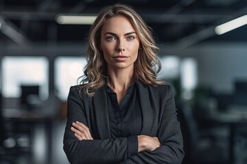 A determined businesswoman conquering a challenging obstacle course, representing her resilience and perseverance in the face of adversity.