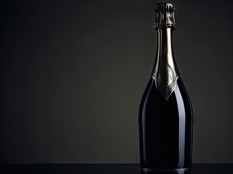 Champagne bottle or champaign. copy paste. ai generative