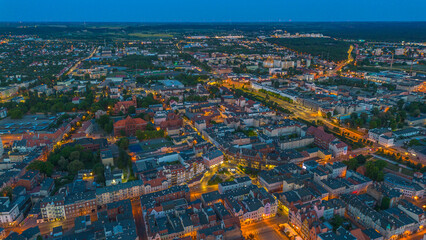 Old town of Grudziadz at night. Poland