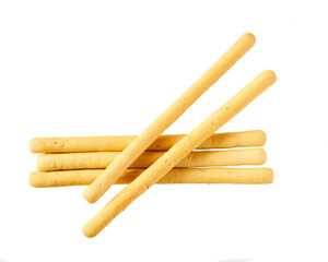 grissini or breadsticks isolated on white background. breadsticks isolated . Grissini sticks.