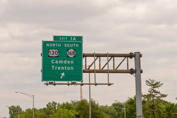 exit 1A in Camden, New Jersey from I676, also called the North-South Freeway for US 130 and NJ 168