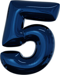 3d rendering of the alphabet letter made of blue foil balloon isolated