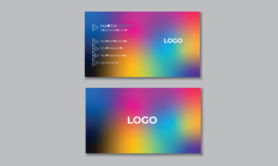 Double-sided creative business card template, creative modern name card and business card, Creative and modern business card template, Futuristic business card design, horizontal simple clean template