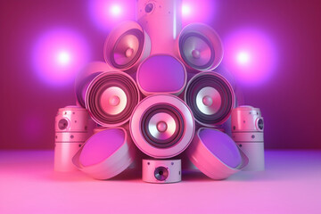 A stack of speakers