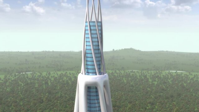 Futuristic City with Suspended Gardens