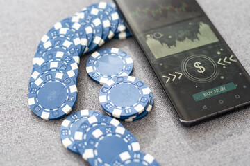 Blue chip and stock market graph 