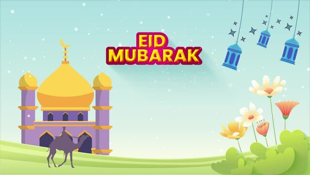 Eid Mubarak Festival Decorative Greeting Background, Eid Mubarak, Eid Video, Eid Banner, Eid Festival Free Video