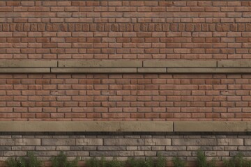 green plant growing on a brick wall Generative AI