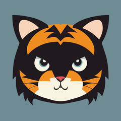 Obraz premium Cute vector illustration or icon of a tiger