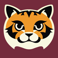 Cute vector illustration or icon of a tiger