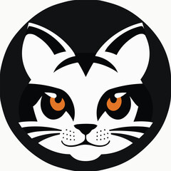 Cute vector illustration or icon of a tiger