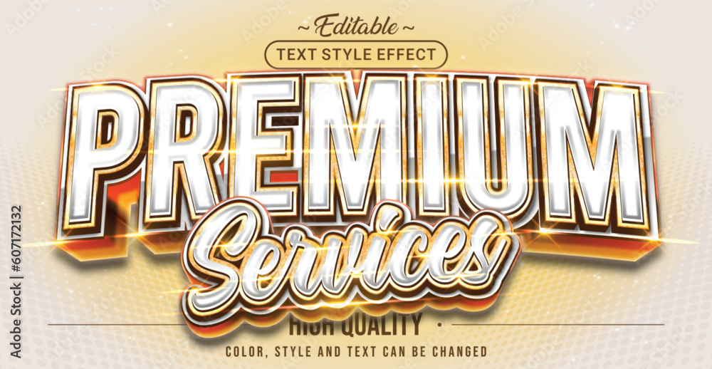 Poster Editable text style effect - Premium Services text style theme.