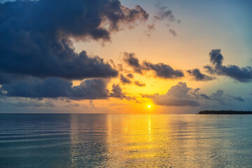 Beautiful cloudy sunrise over ocean in Dominican Republic - 607172123