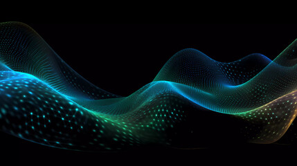 abstract blue green wave background